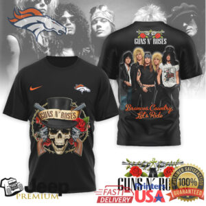 Denver Broncos x Guns N' Roses Broncos Country Let's Ride Rock Tee