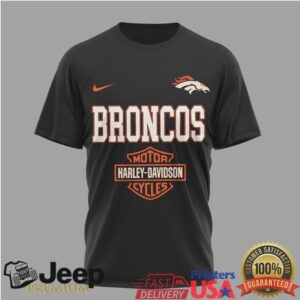 Denver Broncos x Harley Davidson Ride The Legend Black T Shirt