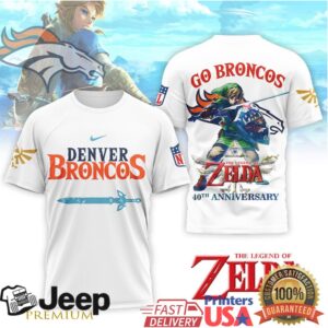 Denver Broncos x Legend of Zelda 40th Anniversary Link Hero T Shirt Denver Broncos x Legend of Zelda 40th Anniversary Link Hero T Shirt