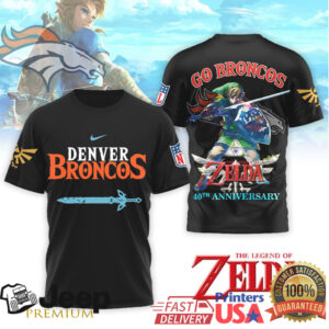 Denver Broncos x Legend of Zelda 40th Anniversary Link Hero T Shirt