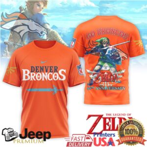 Denver Broncos x Legend of Zelda 40th Anniversary Link Hero T Shirt