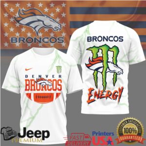 Denver Broncos x Monster Energy Lightning Bolt Orange & Black Fan Tee Denver Broncos x Monster Energy Lightning Bolt Orange & Black Fan Tee