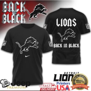 Detroit Lions Back in Black NFL Fan Apparel T Shirt Detroit Lions Back in Black NFL Fan Apparel T Shirt