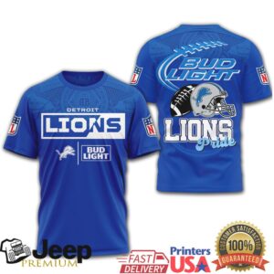 Detroit Lions Bud Light Pride NFL Team Spirit Beer Label Graphic Tee Detroit Lions Bud Light Pride NFL Team Spirit Beer Label Graphic Tee