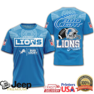 Detroit Lions Bud Light Pride NFL Team Spirit Beer Label Graphic Tee