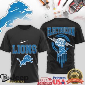 Detroit Lions Electrician Pride NFL Team Sports Workwear Tee Detroit Lions Electrician Pride NFL Team Sports Workwear Tee