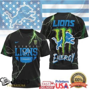 Detroit Lions Energy Monster Lightning Strike T Shirt