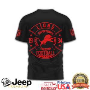 Detroit Lions Freedom Football Justice Equity 1934 Graphic Tee Detroit Lions Freedom Football Justice Equity 1934 Graphic Tee