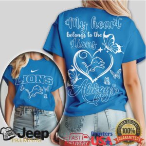 Detroit Lions “My Heart Belongs To” Women’s Stylish Fan Graphic T Shirt Detroit Lions “My Heart Belongs To” Women’s Stylish Fan Graphic T Shirt
