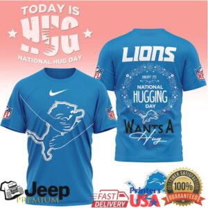 Detroit Lions National Hugging Day Team Spirit Hugging Tee