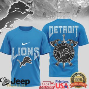 Detroit Lions Nordic Style Shield & Runic Circle Sports Shirt Detroit Lions Nordic Style Shield & Runic Circle Sports Shirt