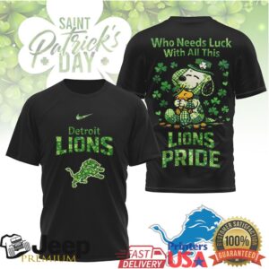 Detroit Lions St. Patrick’s Day Snoopy Green Pride T Shirt Detroit Lions St. Patrick’s Day Snoopy Green Pride T Shirt
