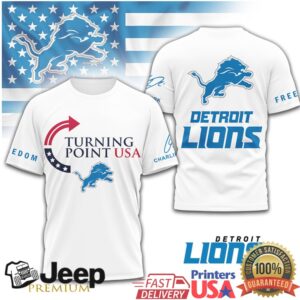 Detroit Lions Turning Point USA Freedom & Football Graphic Tee