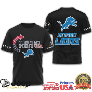Detroit Lions Turning Point USA Freedom & Football Graphic Tee