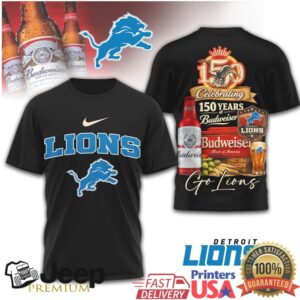 Detroit Lions x Budweiser 150 Years Celebration Beer Collaboration T Shirt