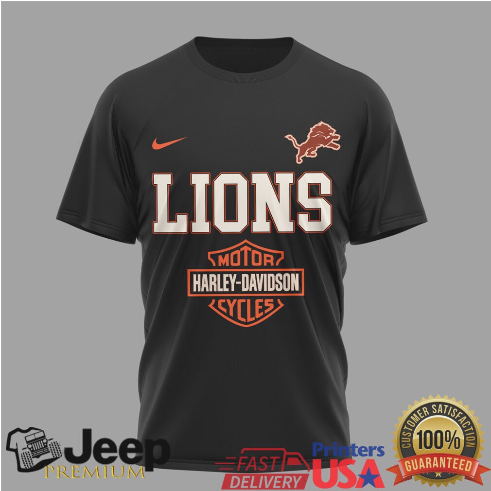 Detroit Lions x Harley Davidson Ride The Legend Black T Shirt Detroit Lions x Harley Davidson Ride The Legend Black T Shirt
