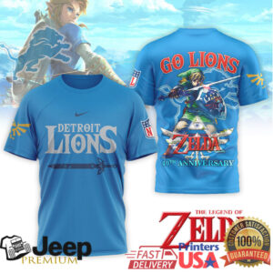 Detroit Lions x Legend of Zelda 40th Anniversary Link Hero T Shirt