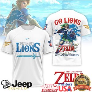 Detroit Lions x Legend of Zelda 40th Anniversary Link Hero T Shirt