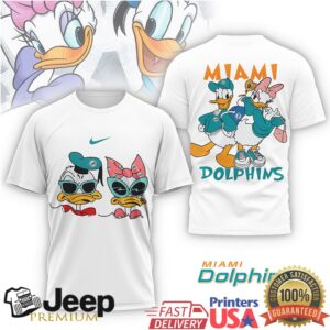 Disney Donald & Daisy Duck Miami Dolphins Graphic T Shirt