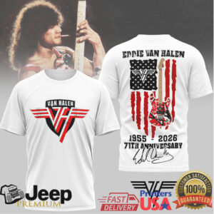 Eddie Van Halen 71st Anniversary 1955 2026 Memorial Flag T Shirt