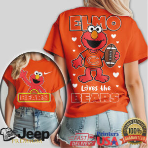 Elmo Loves The Chicago Bears NFL Football Fan T Shirt