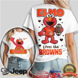 Elmo Loves The Cleveland Browns NFL Football Fan T Shirt