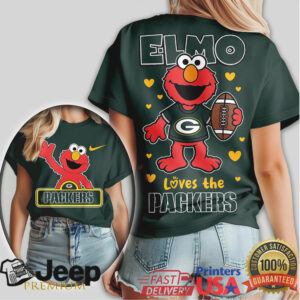Elmo Loves The Green Bay Packers NFL Football Fan T Shirt