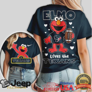 Elmo Loves The Houston Texans NFL Football Fan T Shirt