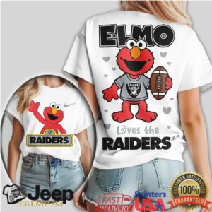 Elmo Loves The Las Vegas Raiders NFL Fan Graphic Tee