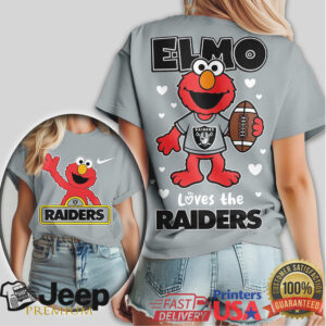 Elmo Loves The Las Vegas Raiders NFL Fan Graphic Tee