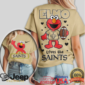 Elmo Loves The New Orleans Saints Football Mascot Tee