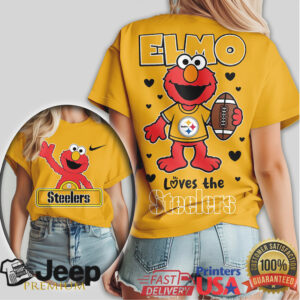 Elmo Loves The Pittsburgh Steelers Black and Gold Fan Shirt