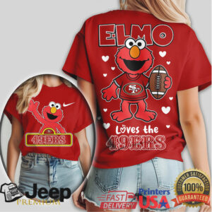 Elmo Loves The San Francisco 49ers Cute Football Graphic Tee