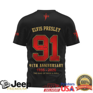 Elvis Presley 91st Anniversary 1935 2026 King of Rock & Roll T Shirt