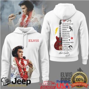Elvis Presley TCB Signature Guitar & Greatest Hits Setlist Apparel