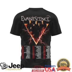 Evanescence World Tour 2026 Symbol & Lightning Graphic T Shirt