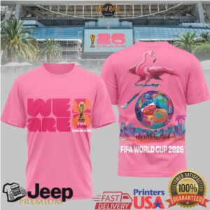 FIFA World Cup 2026 Miami Host City Flamingo Graphic T Shirt FIFA World Cup 2026 Miami Host City Flamingo Graphic T Shirt