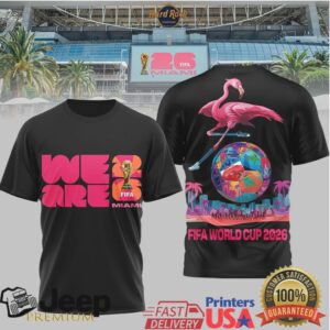 FIFA World Cup 2026 Miami Host City Flamingo Graphic T Shirt