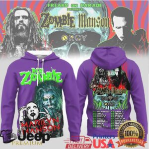 Freaks on Parade 2026 Tour Rob Zombie x Marilyn Manson x Orgy Purple Hoodie