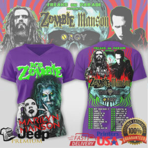 Freaks on Parade 2026 Tour Rob Zombie x Marilyn Manson x Orgy Purple Hoodie