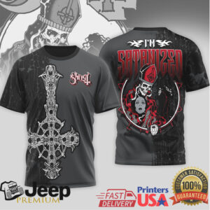 Ghost Band Inverted Cross Satanized Graphic T Shirt