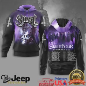 Ghost Band Skele Tour World Tour 2026 Purple Gradient Hoodie