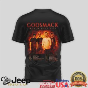 Godsmack World Tour 2026 Sun Logo Signed Band T Shirt Godsmack World Tour 2026 Sun Logo Signed Band T Shirt