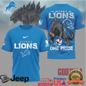 Godzilla x Detroit Lions NFL Mashup T Shirt One Pride Godzilla x Detroit Lions NFL Mashup T Shirt One Pride
