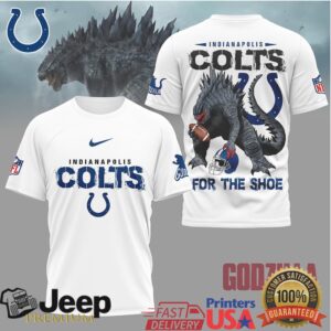 Godzilla x Indianapolis Colts NFL Mashup T Shirt For The Shoe Godzilla x Indianapolis Colts NFL Mashup T Shirt For The Shoe