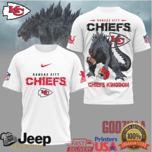 Godzilla x Kansas City Chiefs Chiefs Kingdom Football T Shirt Godzilla x Kansas City Chiefs Chiefs Kingdom Football T Shirt