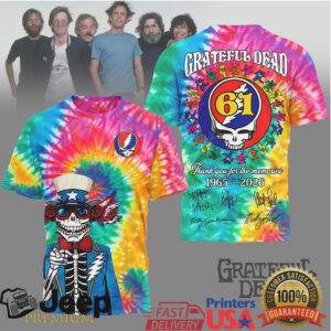 Grateful Dead 61 Years 1965 2026 Thank You For The Memories Tie Dye Shirt Grateful Dead 61 Years 1965 2026 Thank You For The Memories Tie Dye Shirt