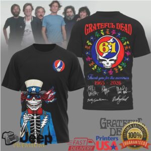 Grateful Dead 61 Years 1965 2026 Thank You For The Memories Tie Dye Shirt