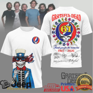 Grateful Dead 61 Years 1965 2026 Thank You For The Memories Tie Dye Shirt