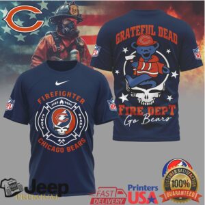 Grateful Dead Chicago Bears Firefighter Fire Dept Dancing Bear T Shirt Grateful Dead Chicago Bears Firefighter Fire Dept Dancing Bear T Shirt